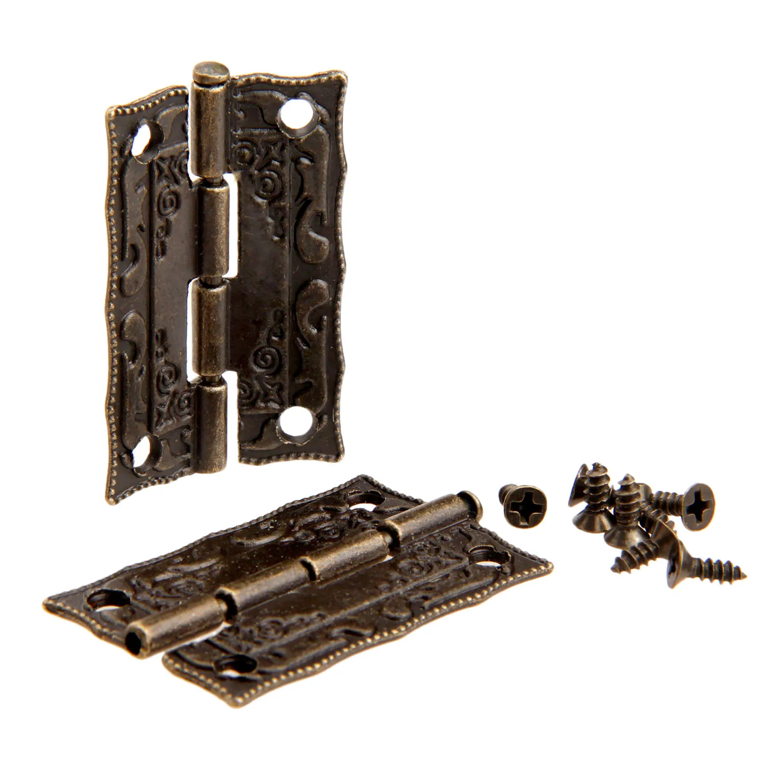 Furniture Hardware Vintage - Charnières en fer bronze antique, vis