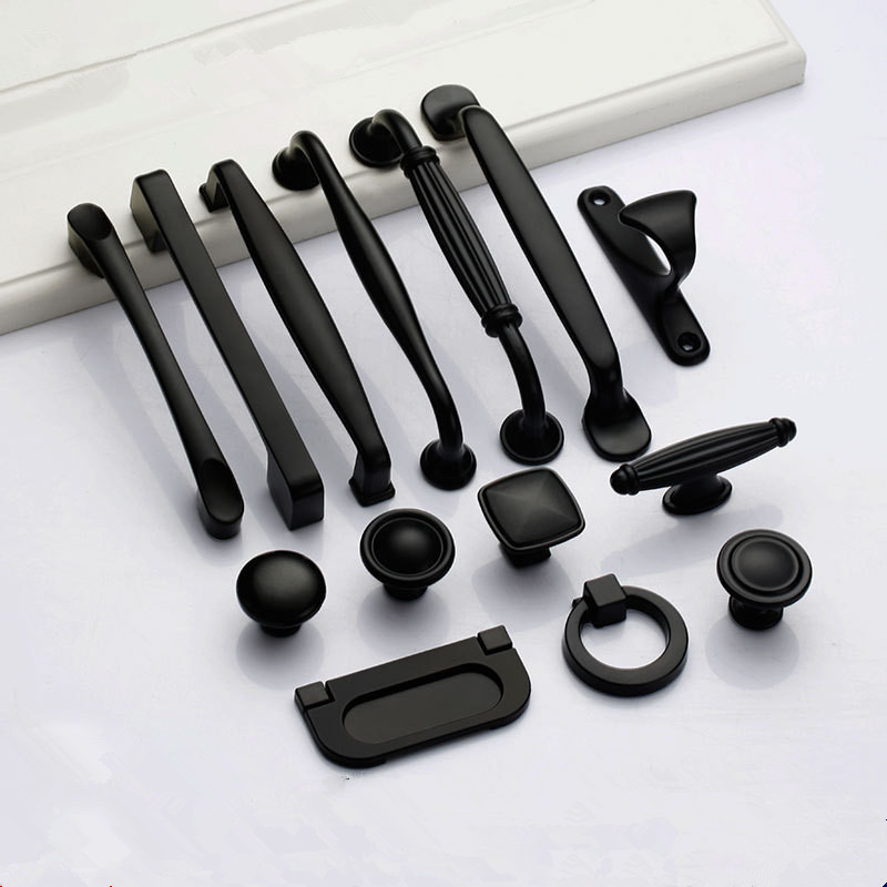 Furniture Hardware China - Poignées noires pour boutons d'armoire de