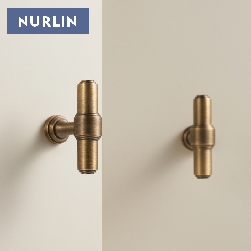 Furniture Joint Hardware - Nurlin laiton massif français rétro Antique